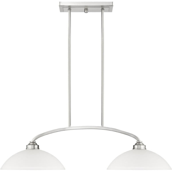 HomeRoots Two Light Dimmable Chandelier – Modern Steel Fixture with Stylish Shades for Customizable Ambiance 687879
