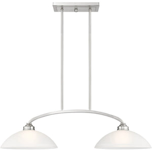 HomeRoots Two Light Dimmable Chandelier – Modern Steel Fixture with Stylish Shades for Customizable Ambiance 687879
