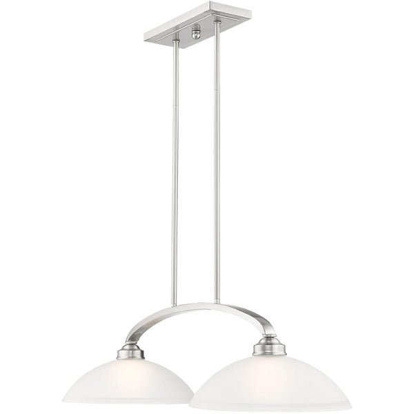 HomeRoots Two Light Dimmable Chandelier – Modern Steel Fixture with Stylish Shades for Customizable Ambiance 687879