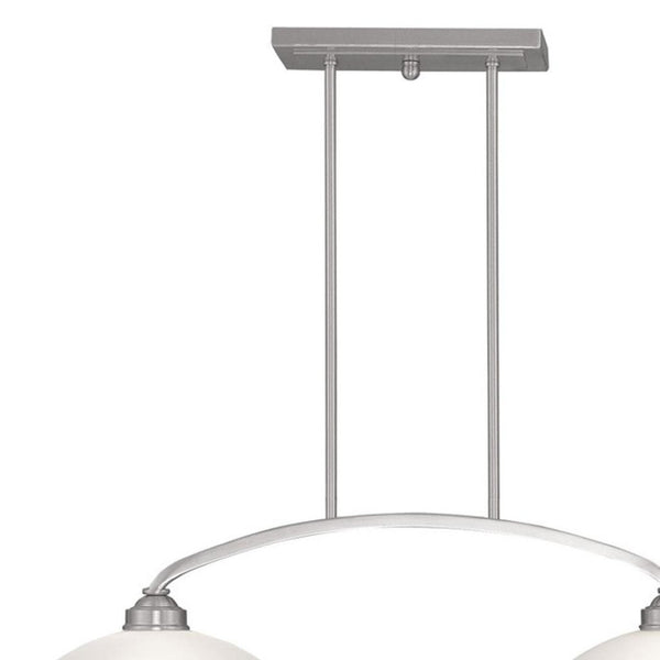 HomeRoots Two Light Dimmable Chandelier – Modern Steel Fixture with Stylish Shades for Customizable Ambiance 687879