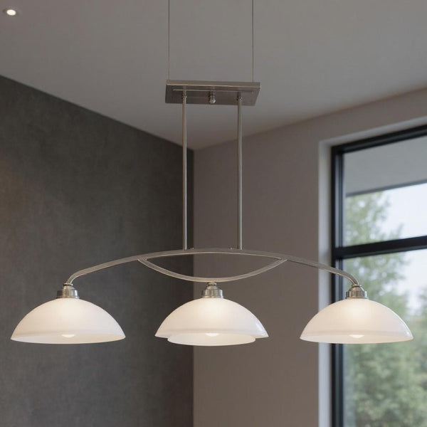 HomeRoots Three Light Dimmable Chandelier - Modern Cylindrical Shades for Stylish Ambiance in Any Room 687880