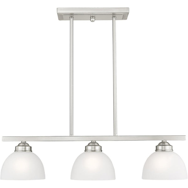 HomeRoots Three Light Dimmable Chandelier - Modern Steel Fixture for Entryways, Dining Rooms & Versatile Spaces 687881