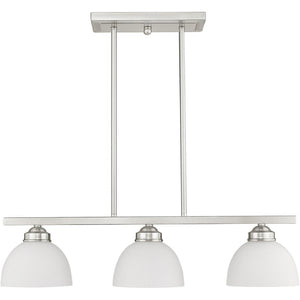 HomeRoots Three Light Dimmable Chandelier - Modern Steel Fixture for Entryways, Dining Rooms & Versatile Spaces 687881