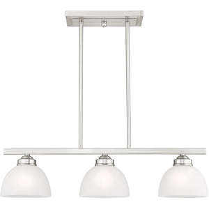 HomeRoots Three Light Dimmable Chandelier - Modern Steel Fixture for Entryways, Dining Rooms & Versatile Spaces 687881