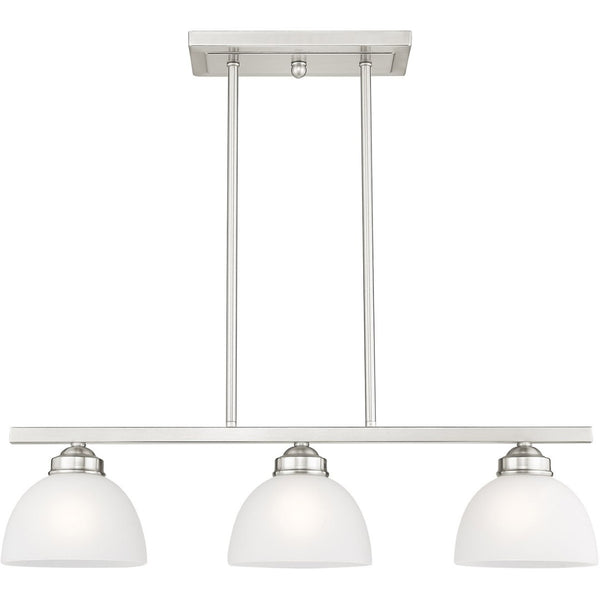 HomeRoots Three Light Dimmable Chandelier - Modern Steel Fixture for Entryways, Dining Rooms & Versatile Spaces 687881