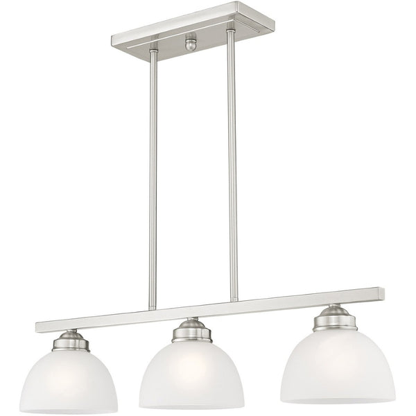 HomeRoots Three Light Dimmable Chandelier - Modern Steel Fixture for Entryways, Dining Rooms & Versatile Spaces 687881