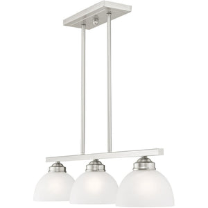 HomeRoots Three Light Dimmable Chandelier - Modern Steel Fixture for Entryways, Dining Rooms & Versatile Spaces 687881
