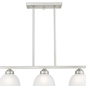 HomeRoots Three Light Dimmable Chandelier - Modern Steel Fixture for Entryways, Dining Rooms & Versatile Spaces 687881
