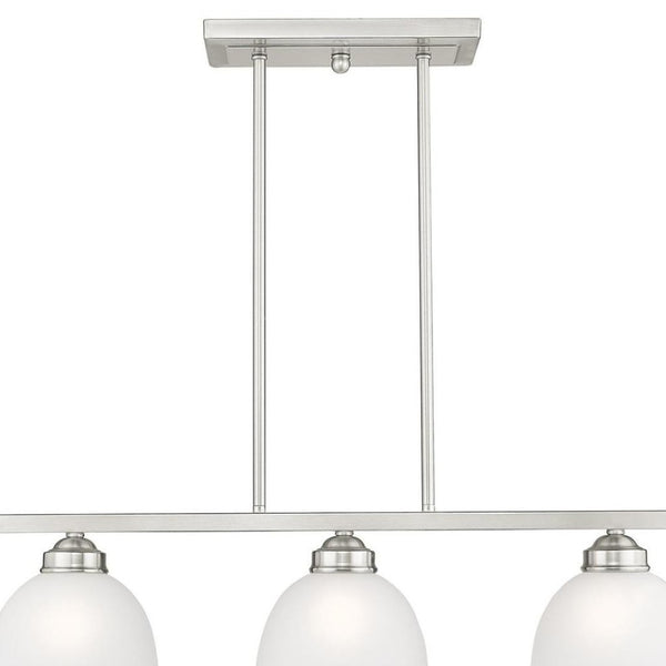 HomeRoots Three Light Dimmable Chandelier - Modern Steel Fixture for Entryways, Dining Rooms & Versatile Spaces 687881