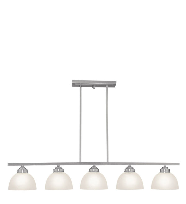 HomeRoots Five Light Dimmable Chandelier – Modern Cylindrical Shades for Elegant Spaces & Adjustable Ambiance 687882
