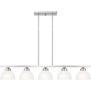 HomeRoots Five Light Dimmable Chandelier – Modern Cylindrical Shades for Elegant Spaces & Adjustable Ambiance 687882