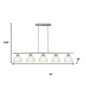 HomeRoots Five Light Dimmable Chandelier – Modern Cylindrical Shades for Elegant Spaces & Adjustable Ambiance 687882