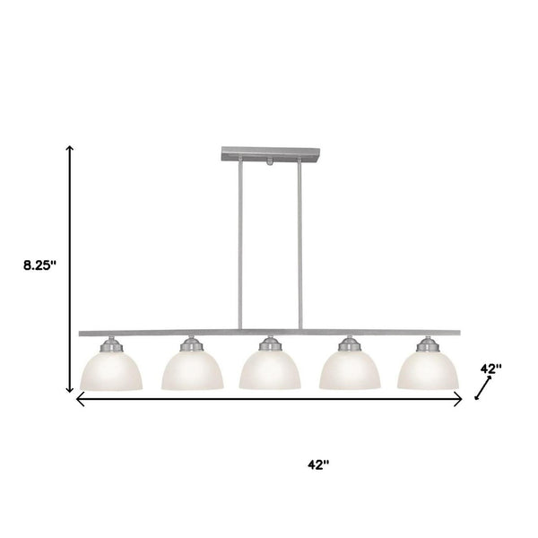 HomeRoots Five Light Dimmable Chandelier – Modern Cylindrical Shades for Elegant Spaces & Adjustable Ambiance 687882
