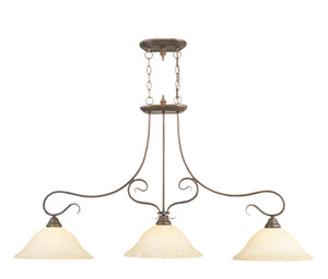 HomeRoots Bronze Three-Light Dimmable Chandelier with Cream Shades – Elegant Metal Design for Modern Spaces 687883