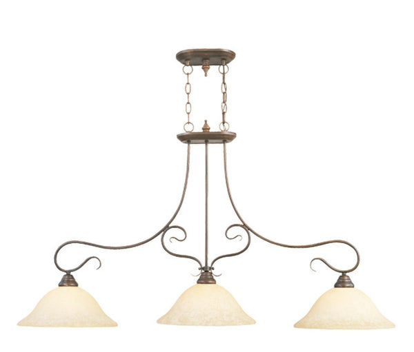 HomeRoots Bronze Three-Light Dimmable Chandelier with Cream Shades – Elegant Metal Design for Modern Spaces 687883