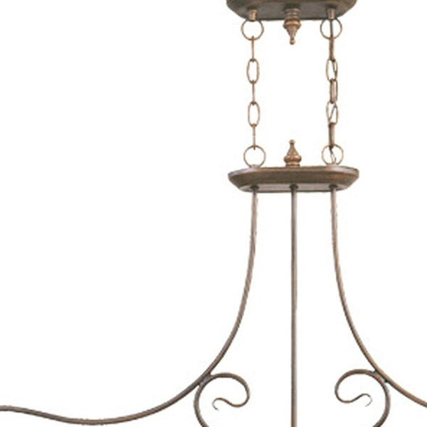 HomeRoots Bronze Three-Light Dimmable Chandelier with Cream Shades – Elegant Metal Design for Modern Spaces 687883