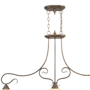 HomeRoots Bronze Three-Light Dimmable Chandelier with Cream Shades – Elegant Metal Design for Modern Spaces 687883