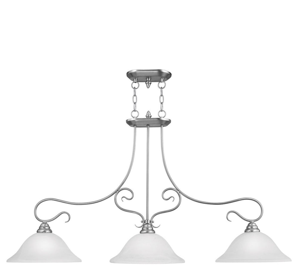 HomeRoots Three Light Dimmable Chandelier - Modern Cylindrical Steel Shades for Stylish Ambiance Control 687884