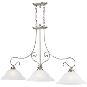 HomeRoots Three Light Dimmable Chandelier - Modern Cylindrical Steel Shades for Stylish Ambiance Control 687884
