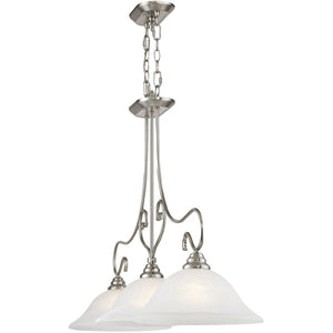 HomeRoots Three Light Dimmable Chandelier - Modern Cylindrical Steel Shades for Stylish Ambiance Control 687884