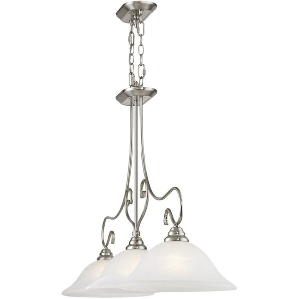 HomeRoots Three Light Dimmable Chandelier - Modern Cylindrical Steel Shades for Stylish Ambiance Control 687884