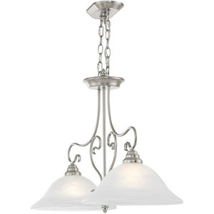 HomeRoots Two Light Dimmable Chandelier with Cylindrical Shades - Modern Design for Versatile Spaces & Mood Lighting 687885