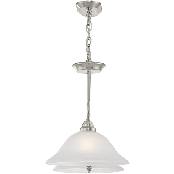 HomeRoots Two Light Dimmable Chandelier with Cylindrical Shades - Modern Design for Versatile Spaces & Mood Lighting 687885