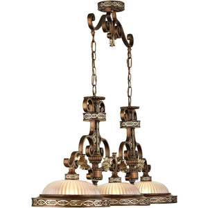 HomeRoots Bronze Three-Light Dimmable Chandelier with Elegant Cylinder Shades for Timeless Home Illumination 687886
