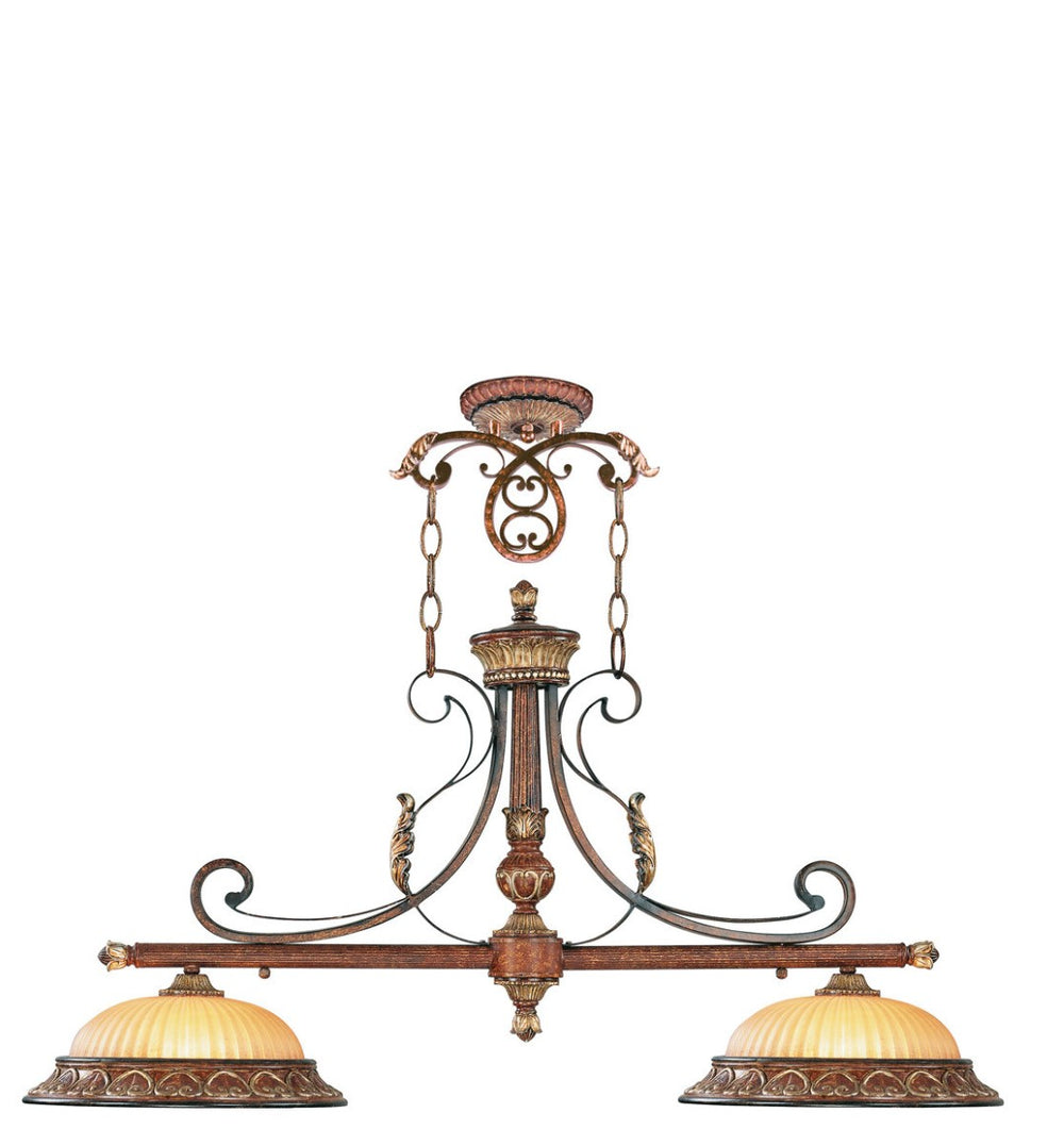 HomeRoots Bronze Two-Light Metal Dimmable Chandelier with Cylinder Shades for Stylish Home Ambiance Decor 687887