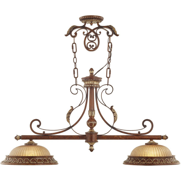 HomeRoots Bronze Two-Light Metal Dimmable Chandelier with Cylinder Shades for Stylish Home Ambiance Decor 687887