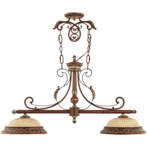 HomeRoots Bronze Two-Light Metal Dimmable Chandelier with Cylinder Shades for Stylish Home Ambiance Decor 687887