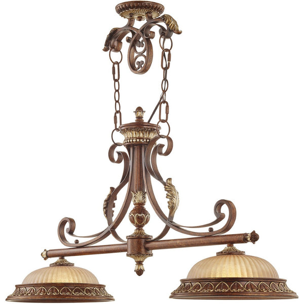 HomeRoots Bronze Two-Light Metal Dimmable Chandelier with Cylinder Shades for Stylish Home Ambiance Decor 687887