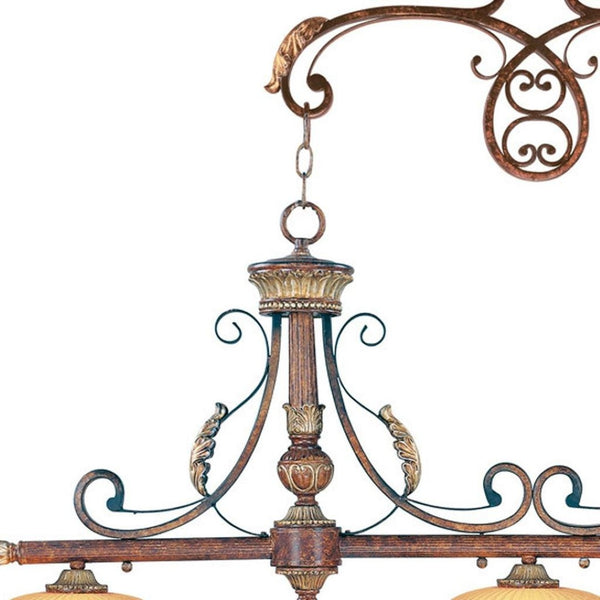 HomeRoots Bronze Three-Light Dimmable Chandelier - Elegant Metal Fixture with Cylinder Shades for Stylish Spaces 687888