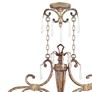 HomeRoots Gold Modern Two-Light Dimmable Chandelier with Cylinder Shades for Elegant Home Décor & Ambiance 687889