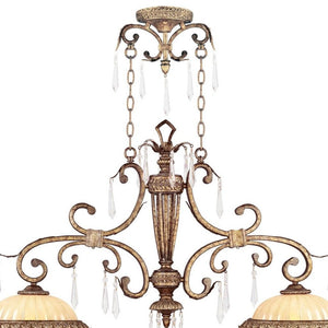 HomeRoots Gold Modern Two-Light Dimmable Chandelier with Cylinder Shades for Elegant Home Décor & Ambiance 687889