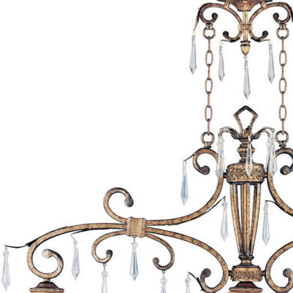 HomeRoots Gold Dimmable Three-Light Chandelier with Clear Cylinder Shades – Modern Glam for Any Space 687890