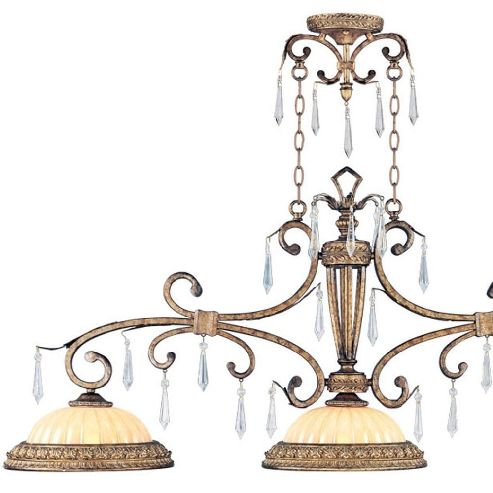 HomeRoots Gold Dimmable Three-Light Chandelier with Clear Cylinder Shades – Modern Glam for Any Space 687890