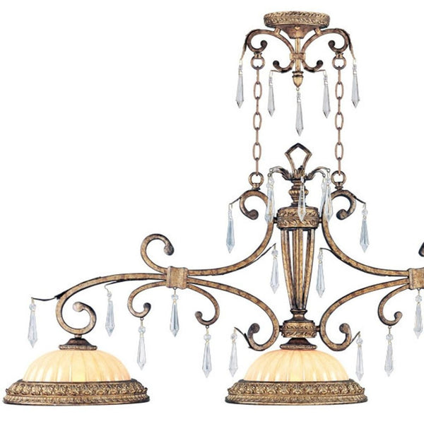 HomeRoots Gold Dimmable Three-Light Chandelier with Clear Cylinder Shades – Modern Glam for Any Space 687890