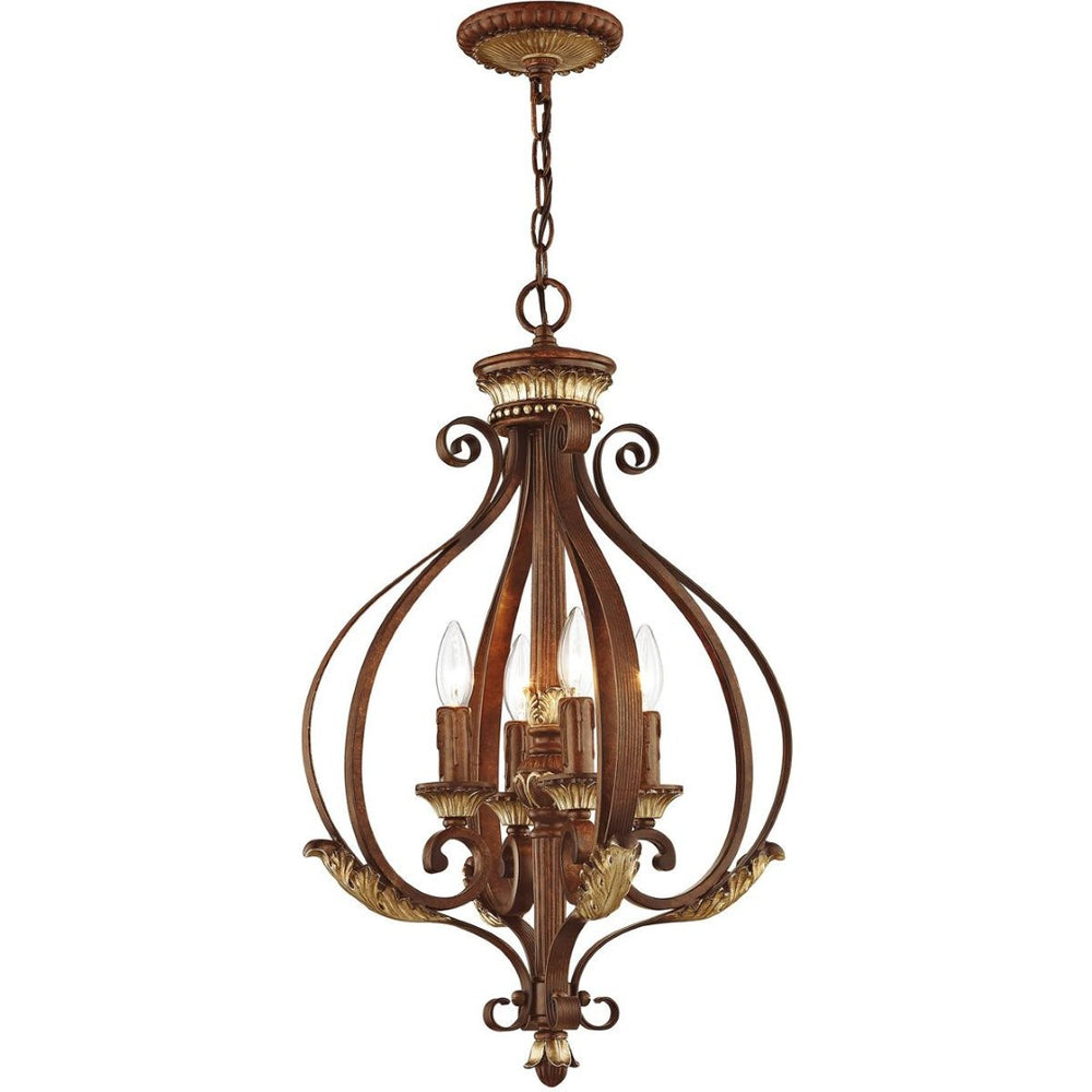 HomeRoots Four Light Dimmable Chandelier - Modern Design with Cylindrical Shades for Stylish Ambient Illumination 687891
