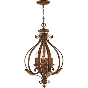 HomeRoots Four Light Dimmable Chandelier - Modern Design with Cylindrical Shades for Stylish Ambient Illumination 687891