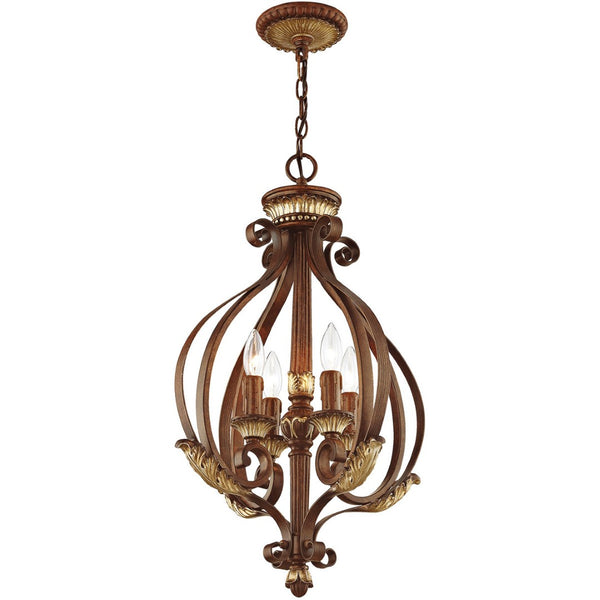 HomeRoots Four Light Dimmable Chandelier - Modern Design with Cylindrical Shades for Stylish Ambient Illumination 687891