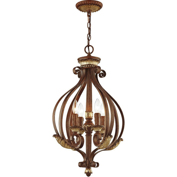 HomeRoots Four Light Dimmable Chandelier - Modern Design with Cylindrical Shades for Stylish Ambient Illumination 687891