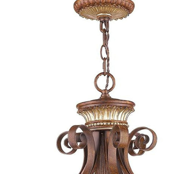 HomeRoots Six Light Modern Dimmable Chandelier with Fabric Shades – Stylish Illumination for Any Room 687892