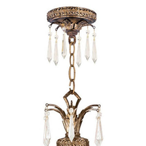 HomeRoots Gold Four-Light Dimmable Chandelier with Clear Shades – Elegant Metal Design for Modern Spaces 687893