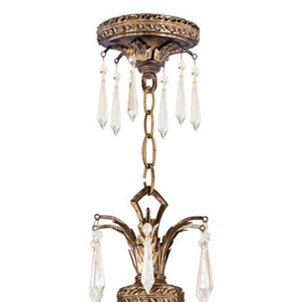 HomeRoots Gold Four-Light Dimmable Chandelier with Clear Shades – Elegant Metal Design for Modern Spaces 687893