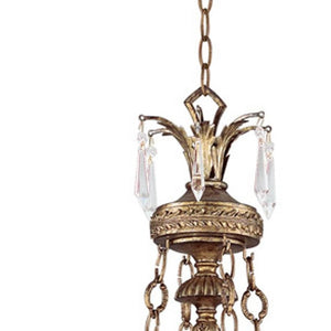 HomeRoots Gold Nine-Light Dimmable Chandelier with Clear Accents - Modern Elegance for Any Room Decor 687894