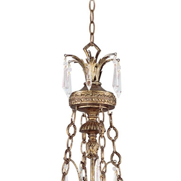 HomeRoots Gold Nine-Light Dimmable Chandelier with Clear Accents - Modern Elegance for Any Room Decor 687894
