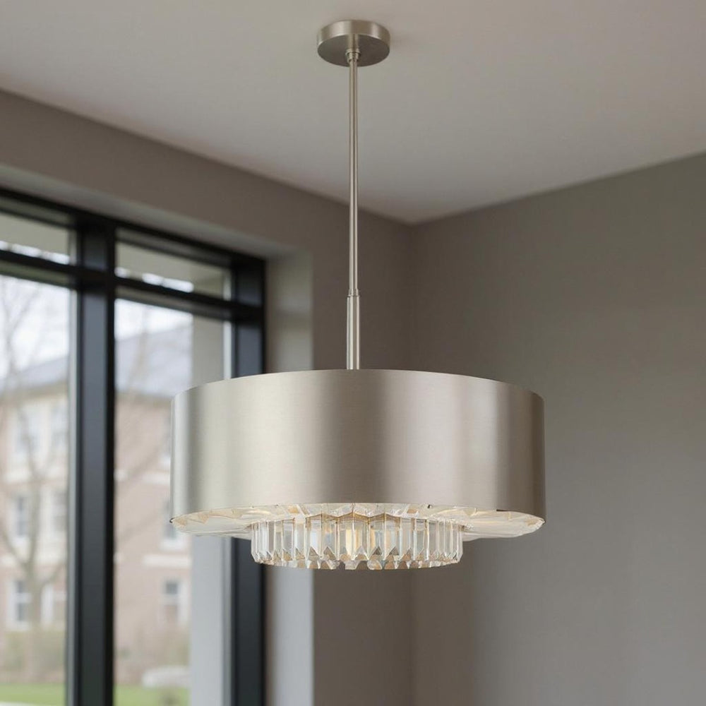 HomeRoots Six Light Dimmable Chandelier - Stylish Modern Fixture with Adjustable Lighting for Any Room 687896
