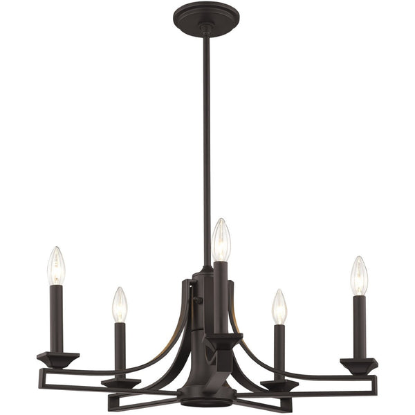 HomeRoots Bronze Six-Light Dimmable Chandelier with Cylinder Shades for Elegant Home Illumination and Style 687897