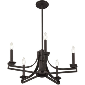 HomeRoots Bronze Six-Light Dimmable Chandelier with Cylinder Shades for Elegant Home Illumination and Style 687897